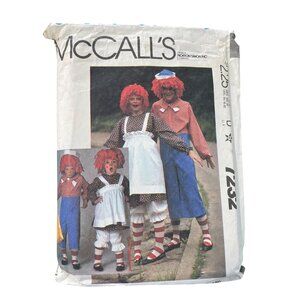 80s McCalls 7232 Sewing Pattern Size Large Raggedy Ann Andy Costumes 1980 CUT
